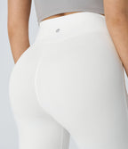 Softlyzero™ Legging Taille Haute Empiècement en Maille Contrastante Lacets Croisés Longueur 7/8