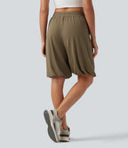 Short bouffant de danse taille basse en SoftlyZero™ à cordon de serrage avec poches - UPF50+