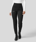 Pantalon ajusté taille haute zippé avec poches