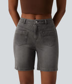 Short denim décontracté Halara Flex™ taille mi-haute 17,5 cm avec poches