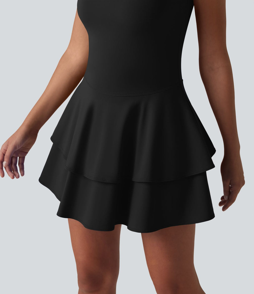 Robe de sport mini de tennis SoftlyZero™ Airy 2-en-1 à volants, à effet frais InstantCool, poches, accès facile Easy Peasy, protection solaire UPF50+