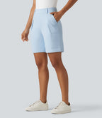 Short tailleur cargo ample à taille haute plissé DayStretch avec poches