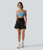 Short de course taille haute à œillets et cordon de serrage 12,5 cm avec poche