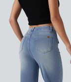 Jean évasé Halara Flex™ décontracté, taille moyenne, à poches