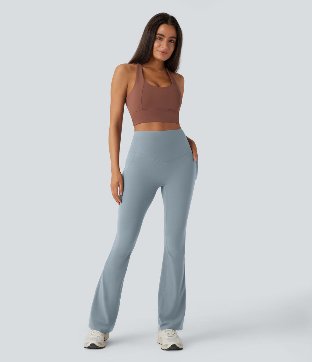Pantalon de yoga à coupe bootcut gainant taille haute avec poches Halara UltraSculpt™