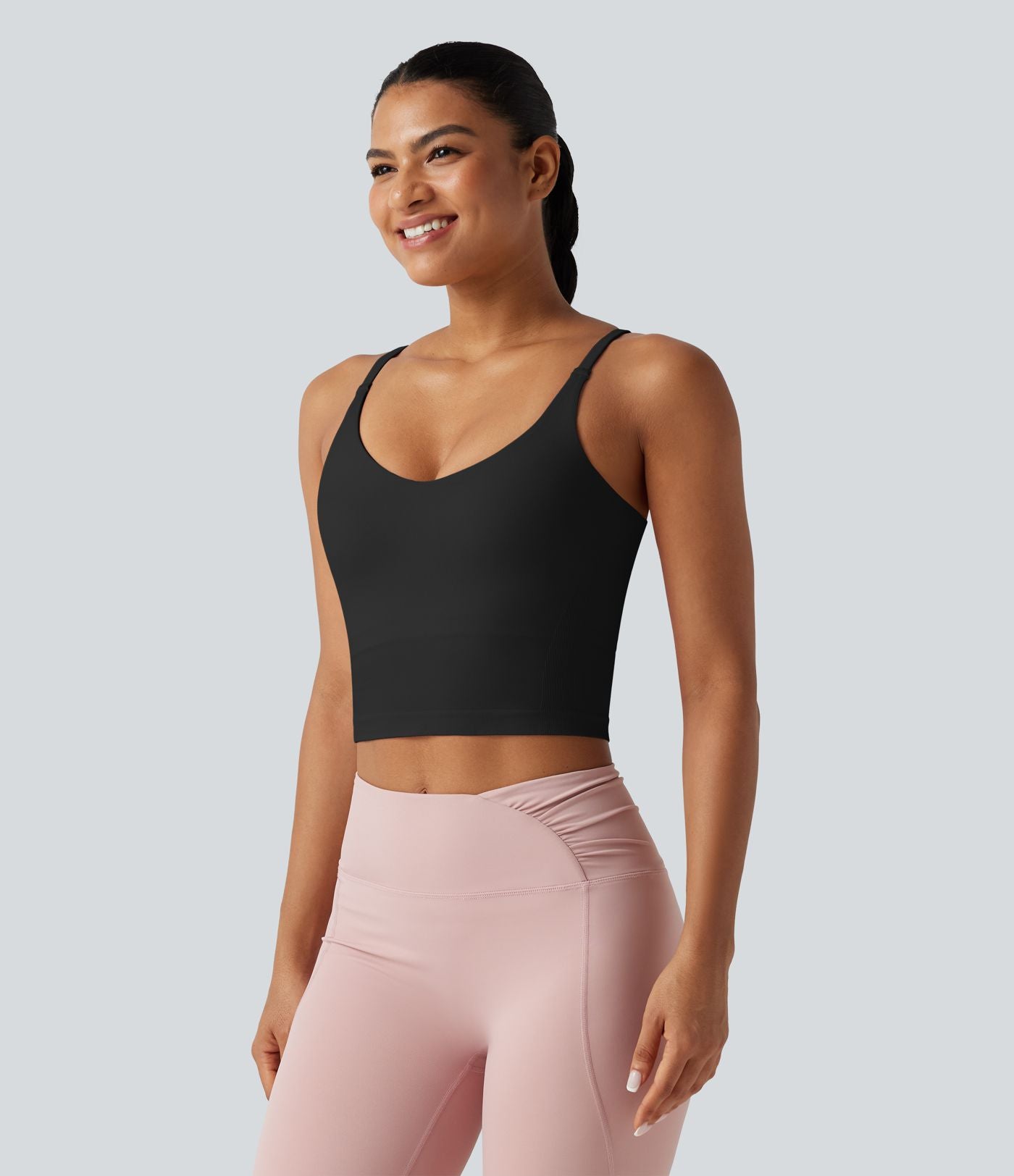 Débardeur de yoga court OneForm Seamless Flow, brassière intégrée
