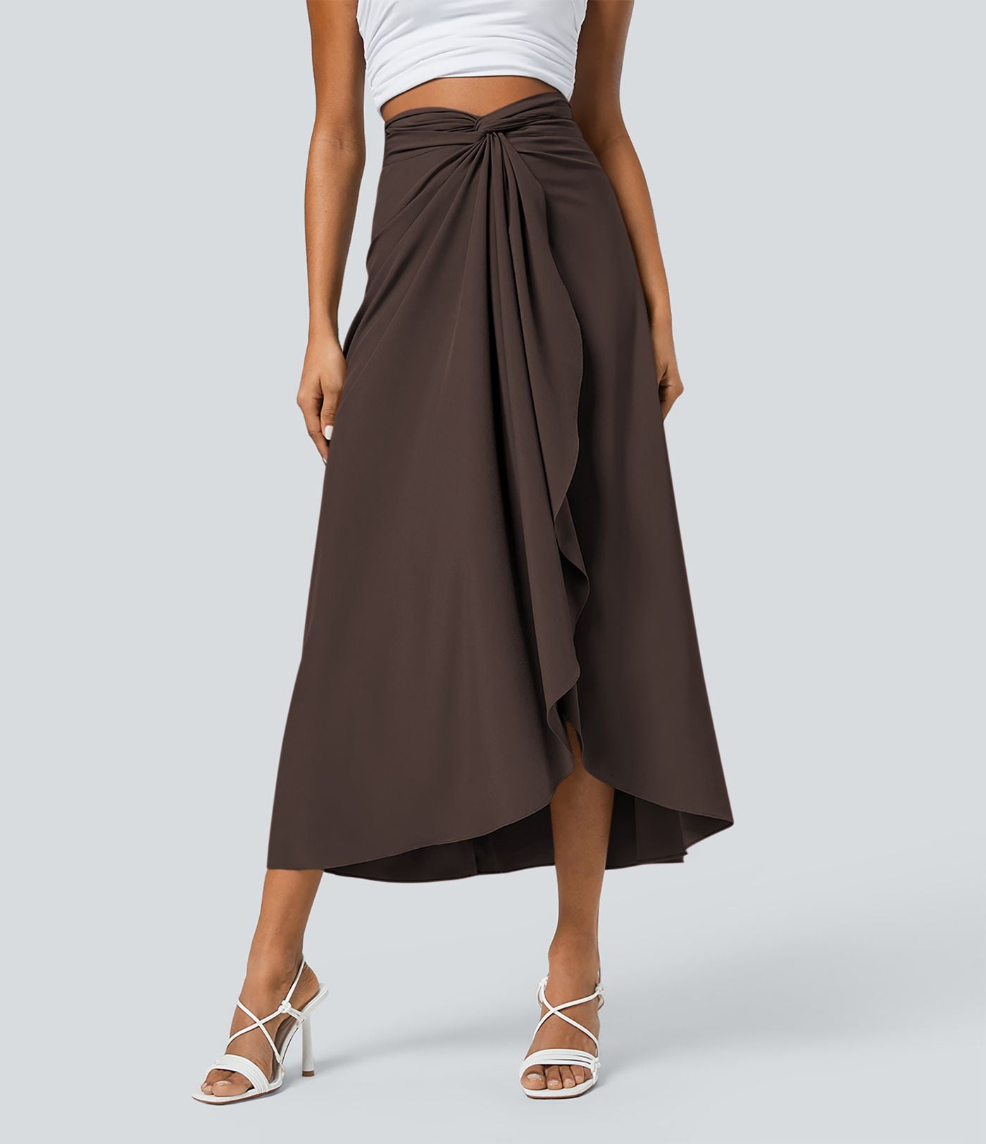 Jupe fluide de Vacances Breezeful™ Séchage Rapide Taille Haute Dos Noué Torsadé