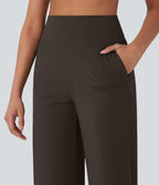 Pantalon de yoga droit gainant taille haute avec poches Halara UltraSculpt™
