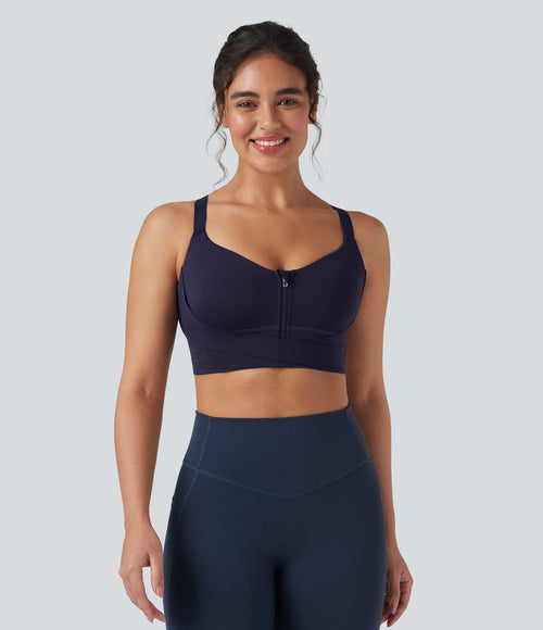Brassière de sport course SpeedWave™ soutien intermédiaire push-up zip boucle réglable séchage rapide bonnets A-C