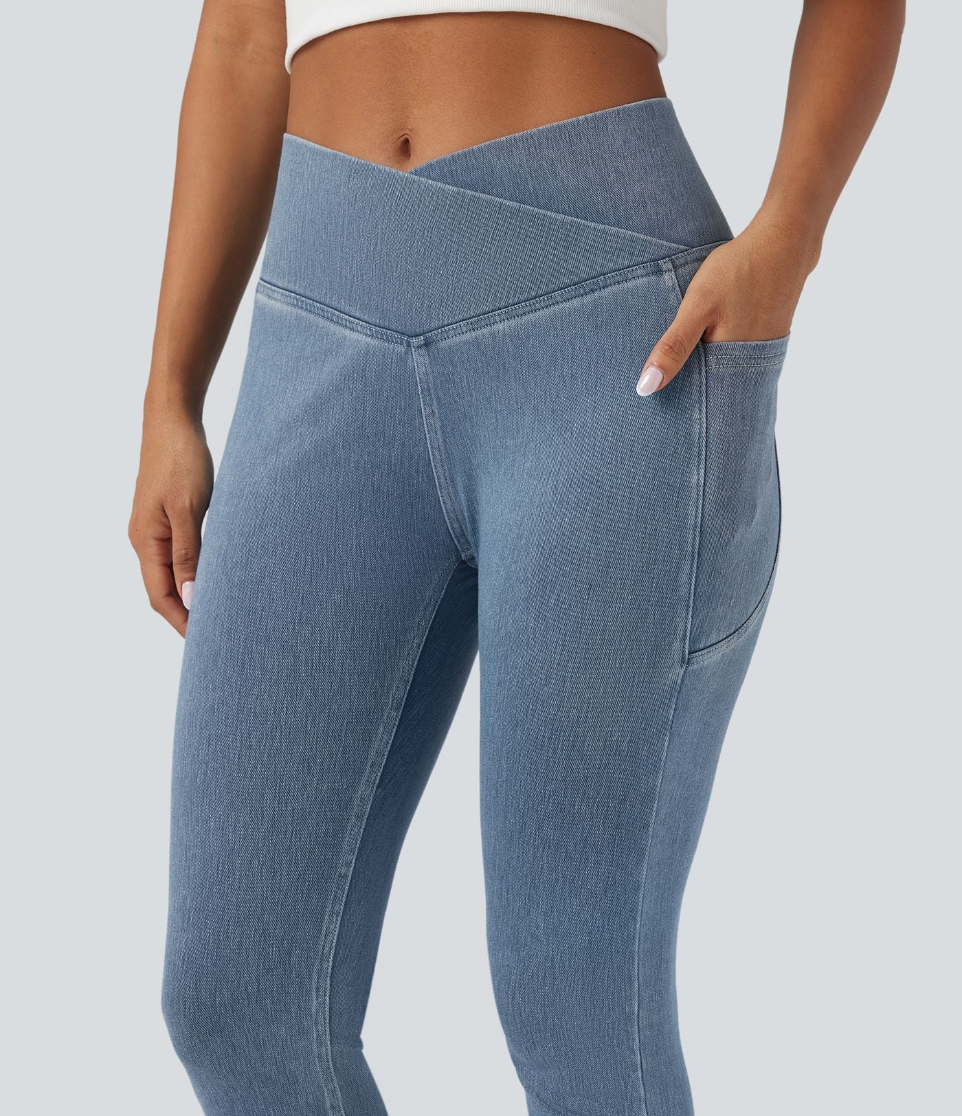 Halara Flex™ Jegging Travail Tricoté Extensible Lavé Poche Latérale Croisée