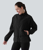 Coupe-vent casual à capuche avec cordon de serrage et poches