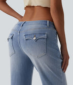 Halara Flex™ Jean droit casual taille basse avec poches