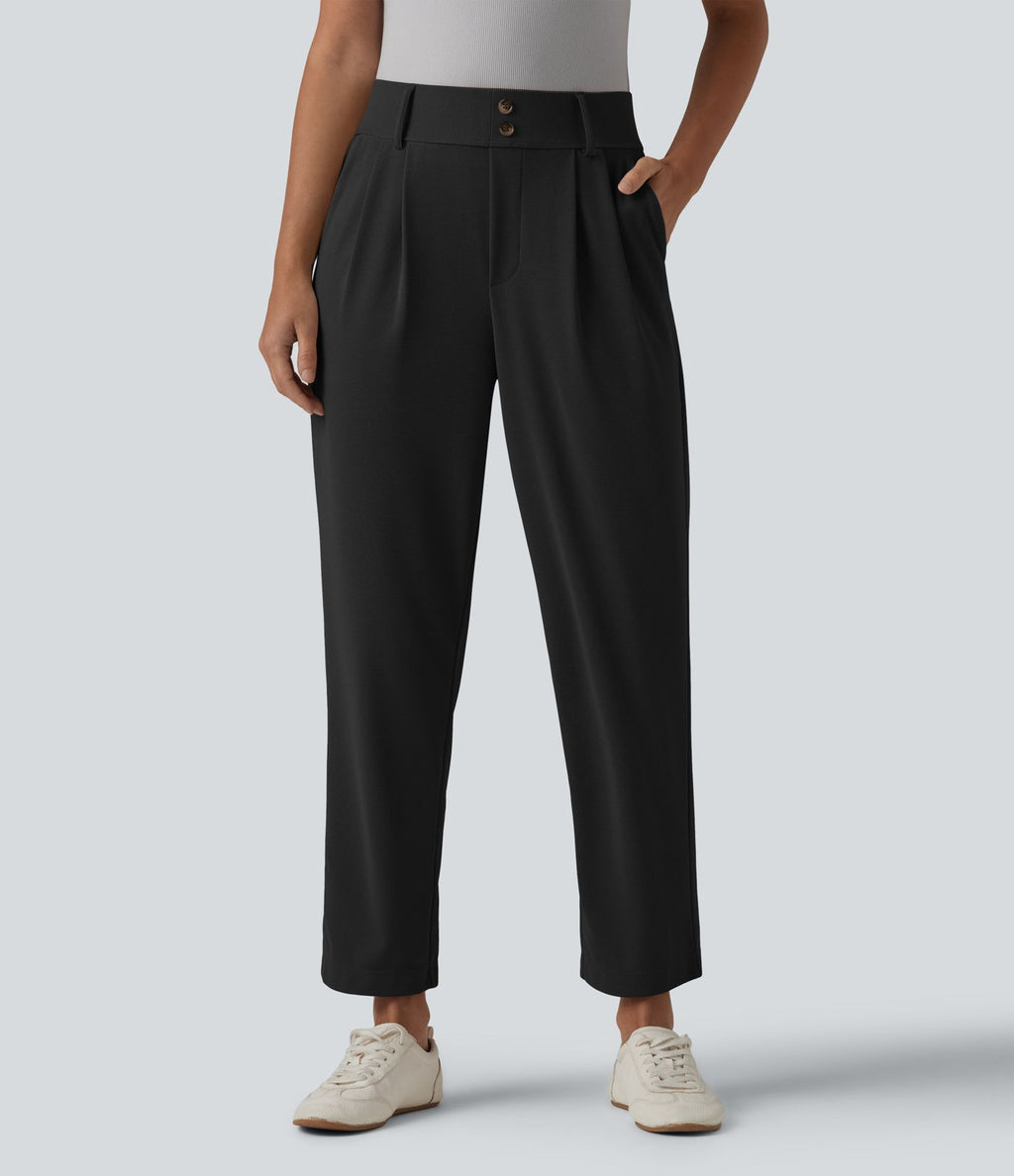 Halara Flex™ Pantalon tailleur fuselé taille haute en tissu gaufré avec poches