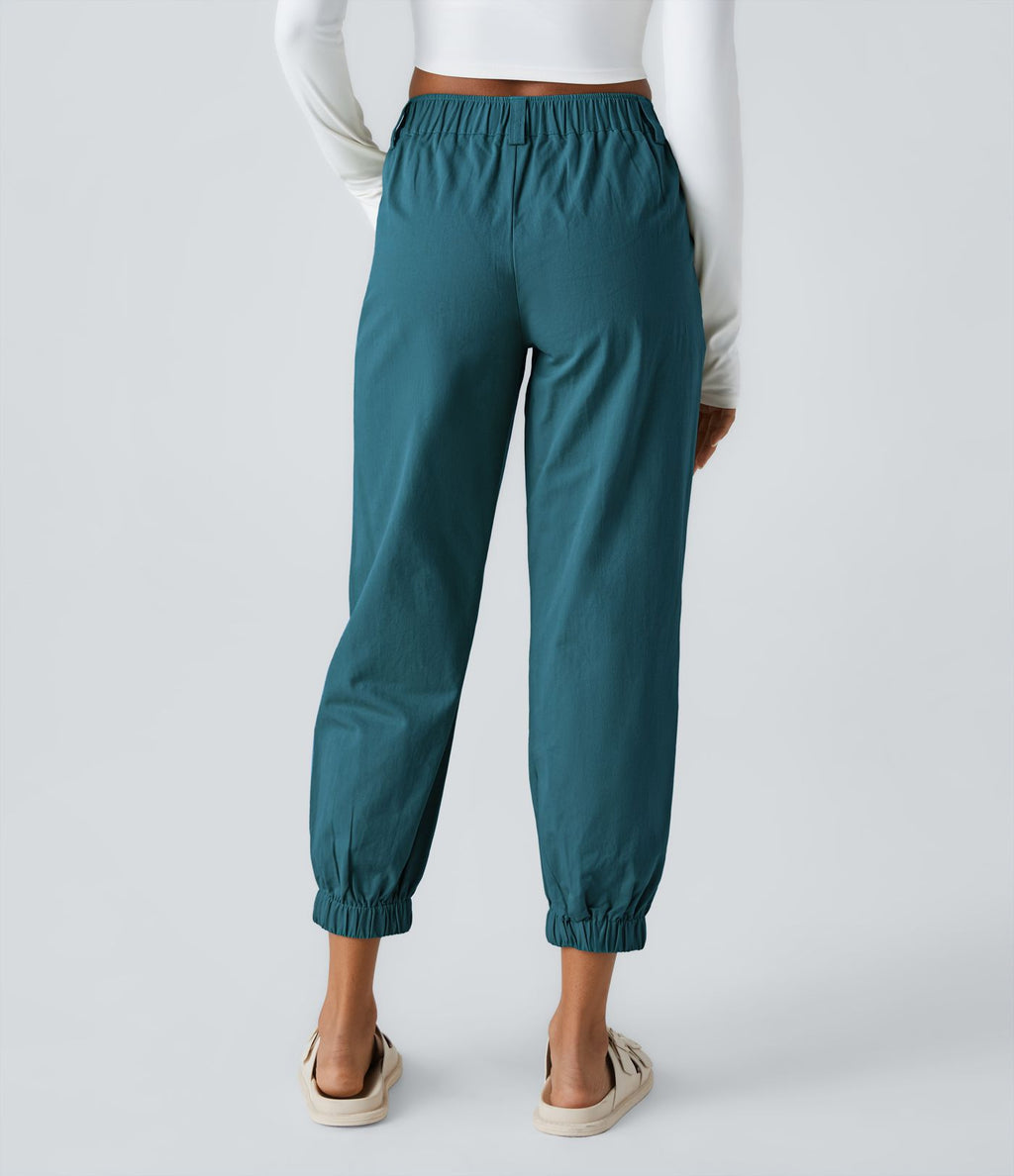Joggings décontractés à taille mi-haute avec poches