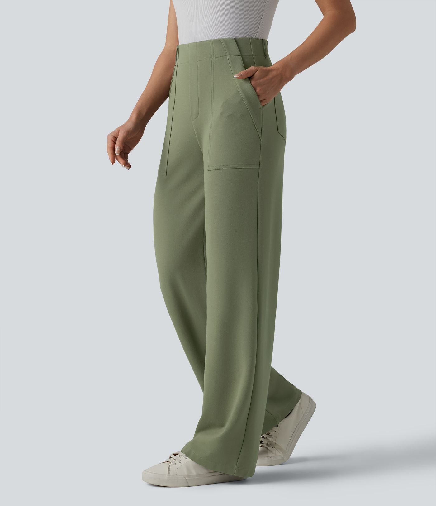 Halara Flex™ Pantalon tailleur droit taille haute avec poches