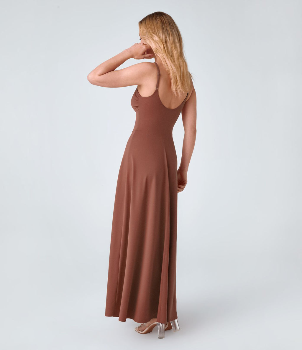 Robe de Vacances Fluide Bretelles Réglables Dos en U Torsadé Évas