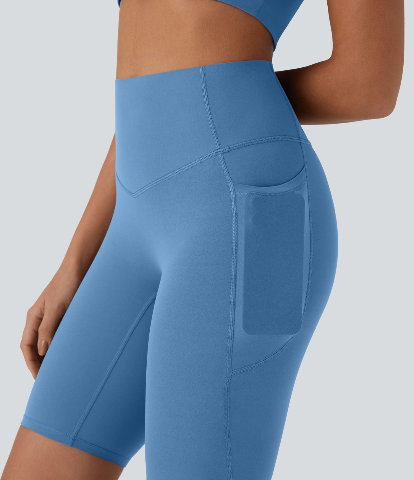 Short cycliste 22,8 cm d'entraînement gainant taille haute avec poches Halara UltraSculpt™