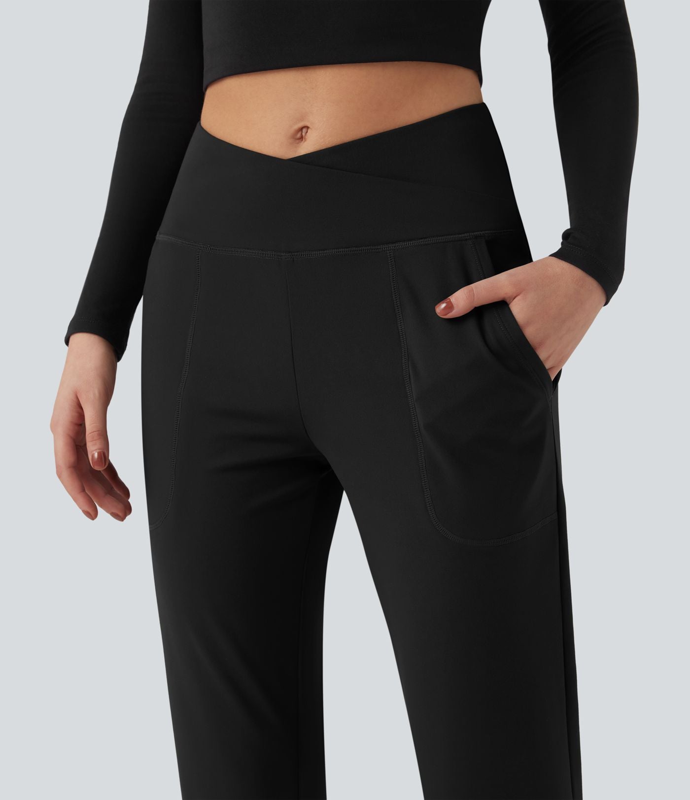 Pantalon fuselé croisé taille haute DayStretch avec poches