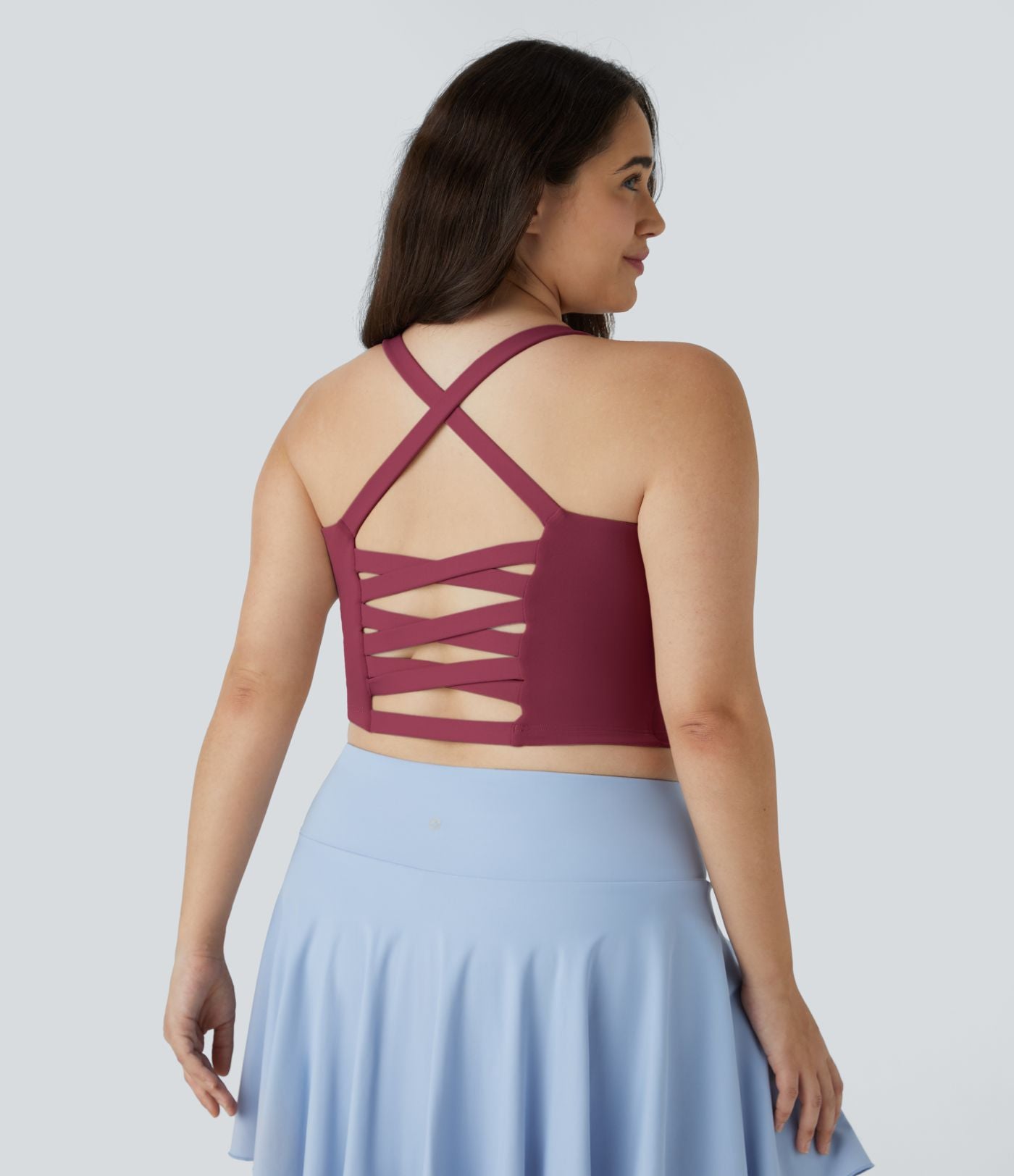 Débardeur Yoga Court Dos Nu Croisé Grande Taille