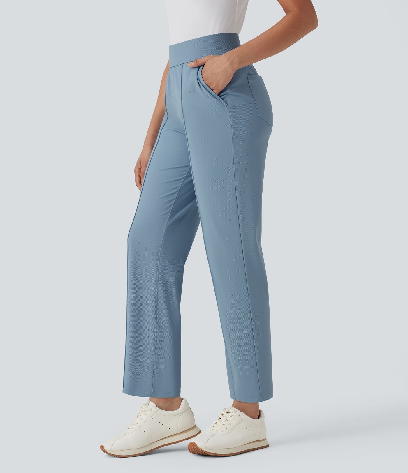 Pantalon de golf séchage rapide, taille mi-haute, avec poches et poche tee, UPF40+