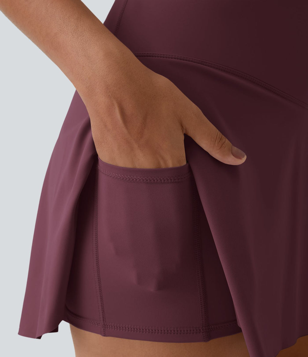 Jupe de tennis mini 2-en-1 quotidienne SoftlyZero™ Airy avec croisement, poche latérale et effet frais InstantCool, Lucid, protection solaire UPF50+