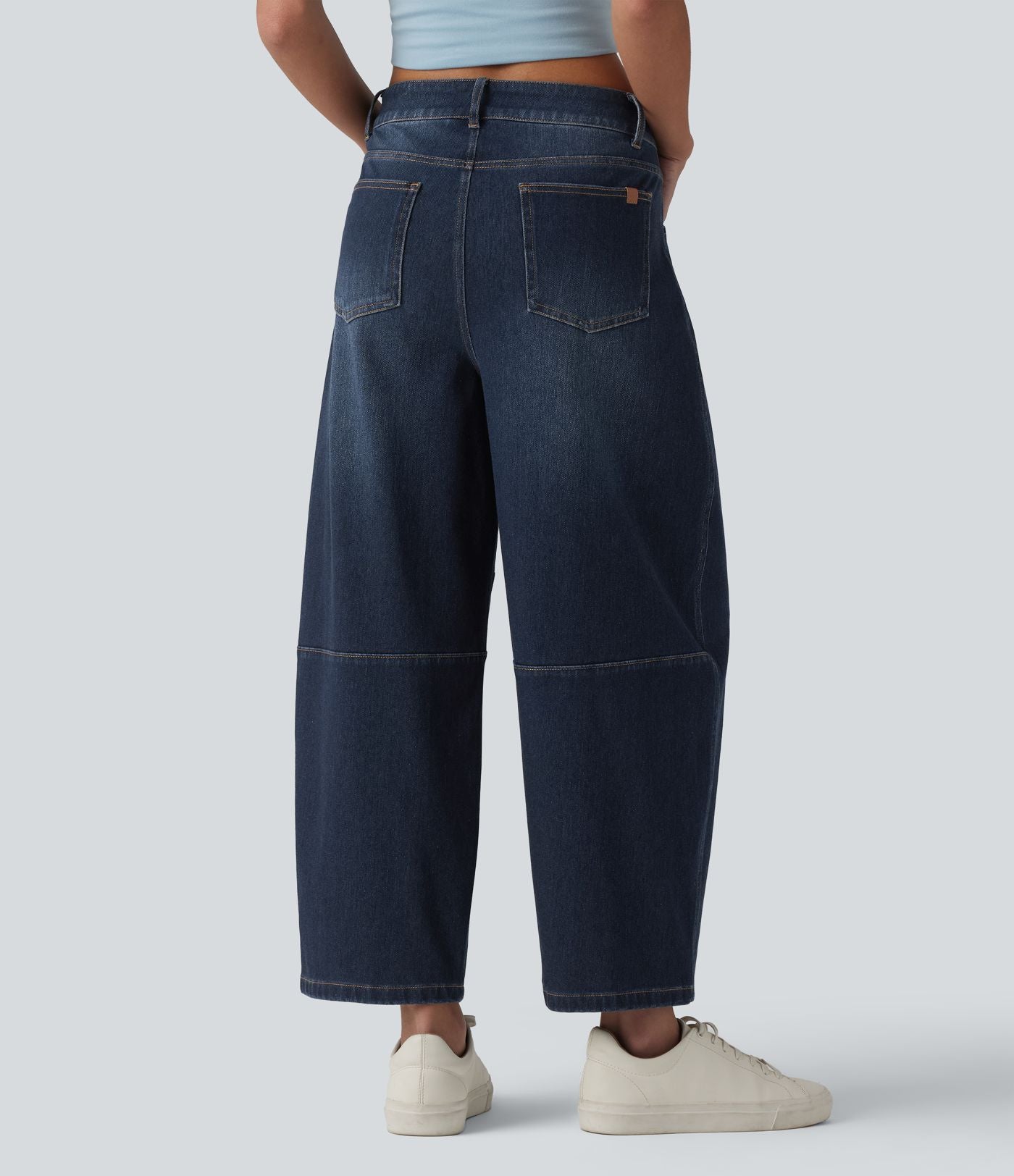 Jean Barrel 7/8 taille basse Halara Flex™ avec poches zippées