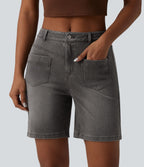 Short denim décontracté Halara Flex™ taille mi-haute 17,5 cm avec poches