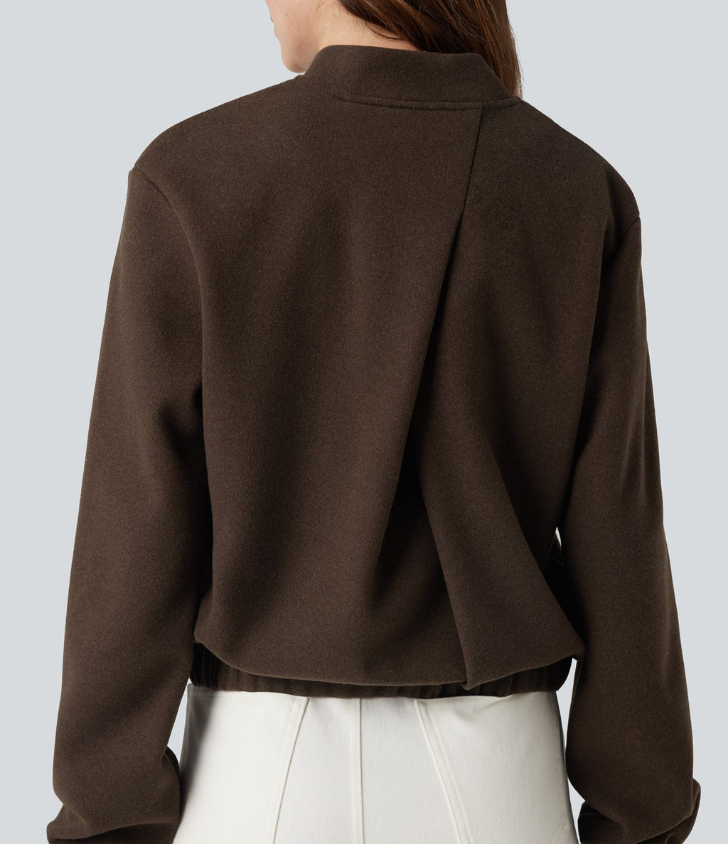 Veste polaire croisée dos manches longues avec poches