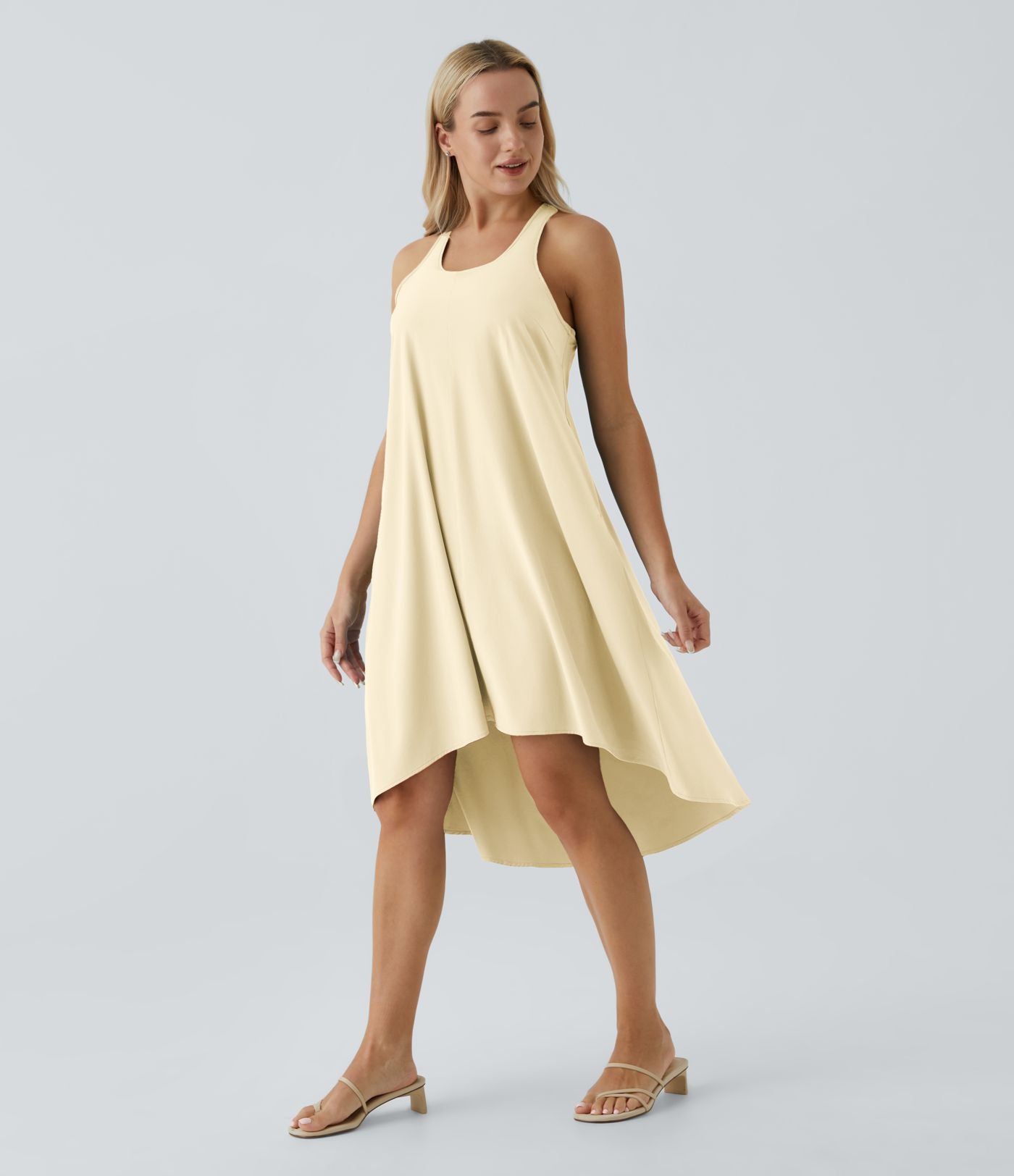 Robe décontractée mi-longue Breezeful™ dos nageur poche latérale fluide asymétrique séchage rapide A-C