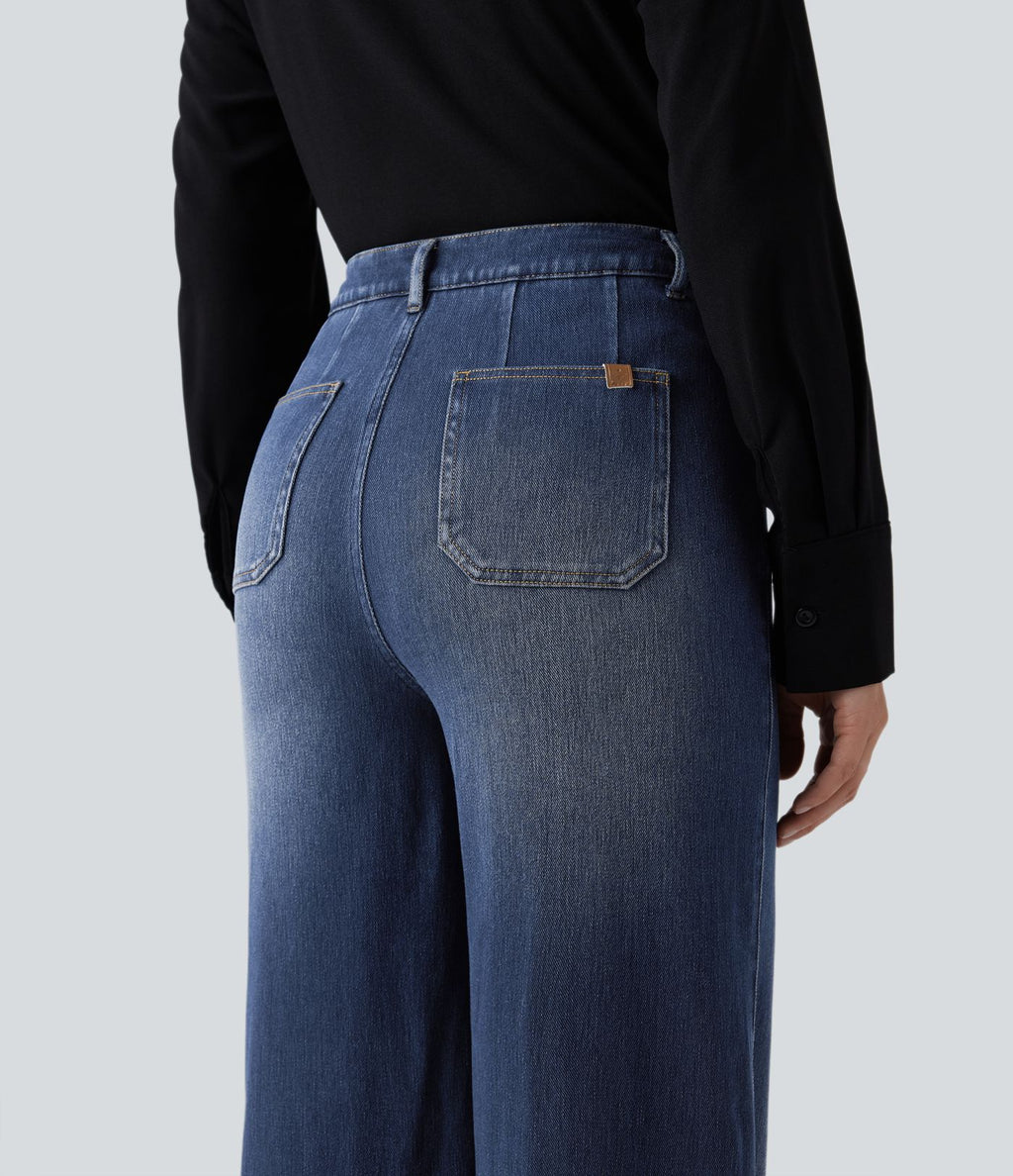 Halara Flex™ Jean large décontracté taille haute gainant avec poches