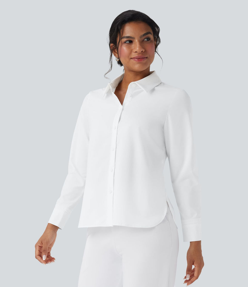 Chemise de travail unie à manches longues