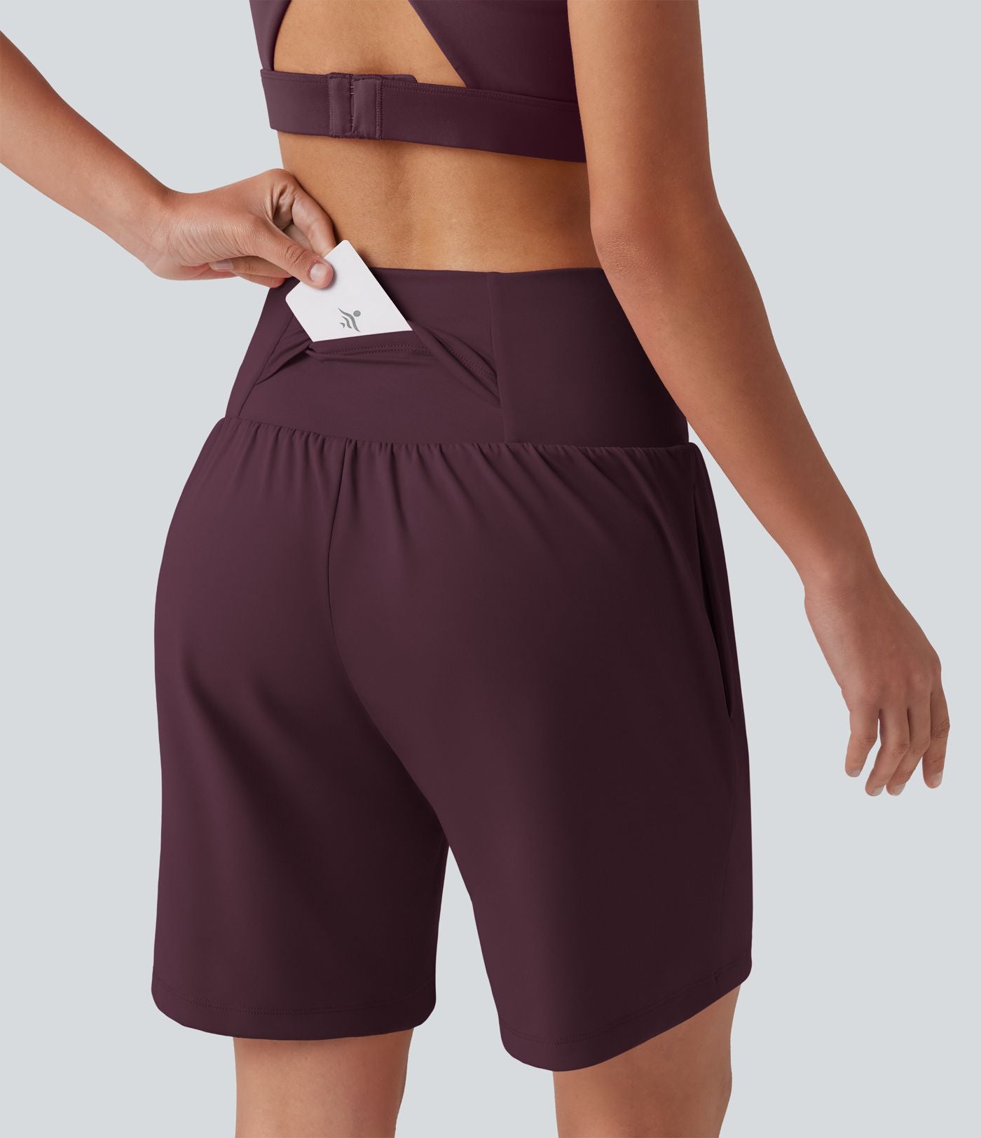 Short de yoga SoftlyZero™ Airy 2-en-1, taille haute, croisé, à effet frais InstantCool, 17,5 cm, avec poches