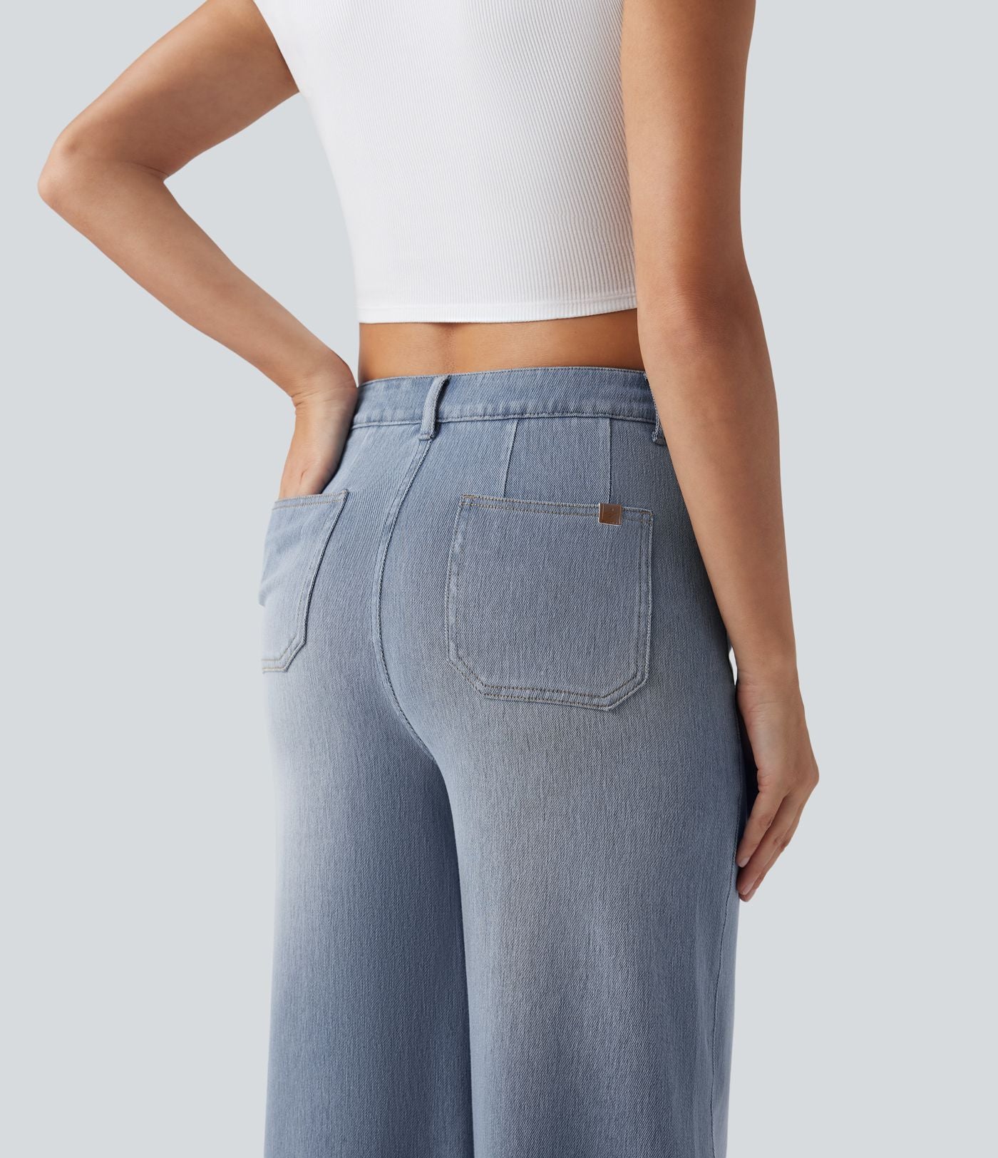 Halara Flex™ Jean large décontracté taille haute gainant avec poches