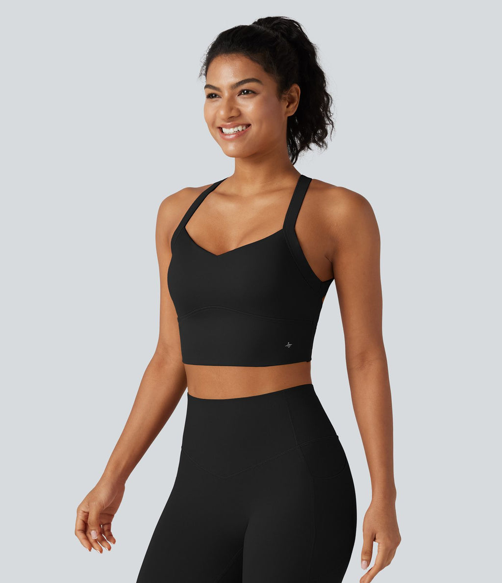 SoftlyZero™ Plush Débardeur de yoga court col cœur avec soutien-gorge intégré