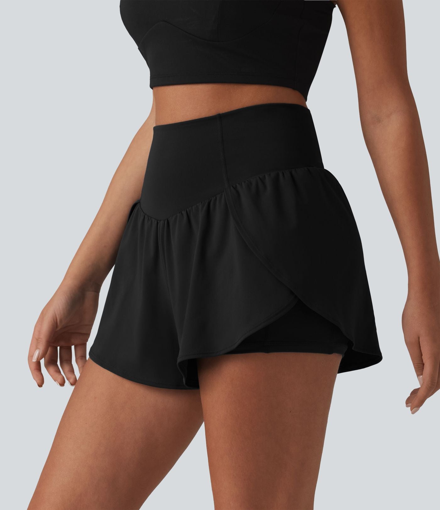 Short de yoga SoftlyZero™ Airy 2-en-1 taille haute gainant ourlet arrondi effet frais InstantCool 7,5 cm avec poches
