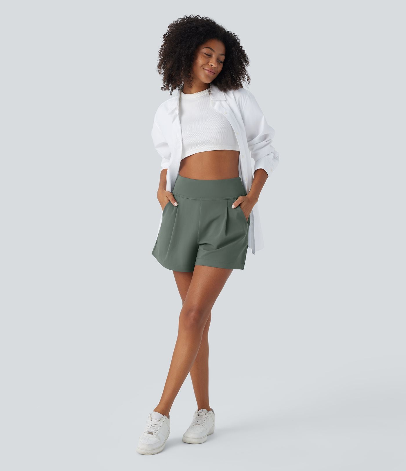 Short de travail large taille haute DayStretch avec poches