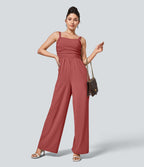 Breezeful™ Combinaison Casual Dos Nu Croisé avec Lacets et Poches Latérales à Séchage Rapide