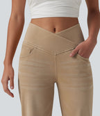 Halara Flex™ Jean large coloré taille haute croisée avec poches
