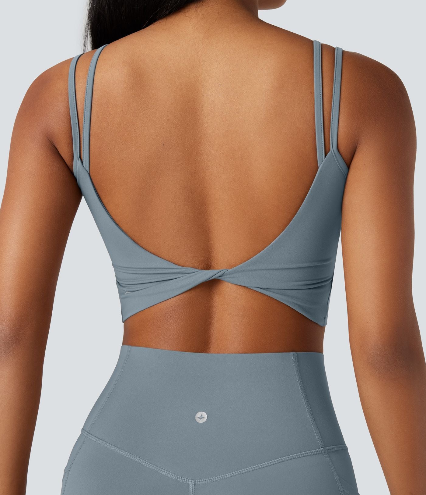 Débardeur yoga court Halara UltraSculpt™ double bretelles torsadé dos nu