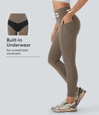 Legging 7/8 d'entraînement gainant taille haute avec sous-vêtement intégré antibactérien et poches Halara UltraSculpt™