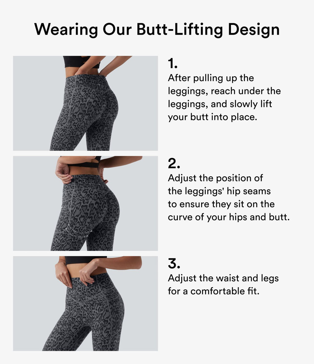 Legging d'entraînement taille haute gainant effet push-up imprimé léopard Halara UltraSculpt™ avec poches