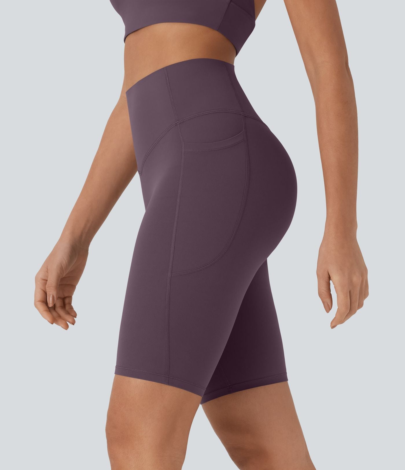 Short cycliste 22,8 cm d'entraînement gainant taille haute avec poches Halara UltraSculpt™