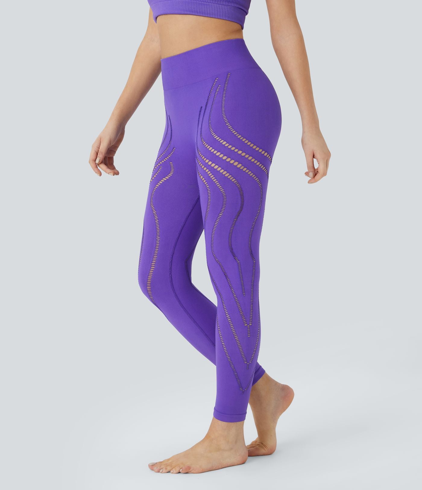 Legging yoga 7/8 taille haute avec découpes sans couture OneForm Seamless Flow