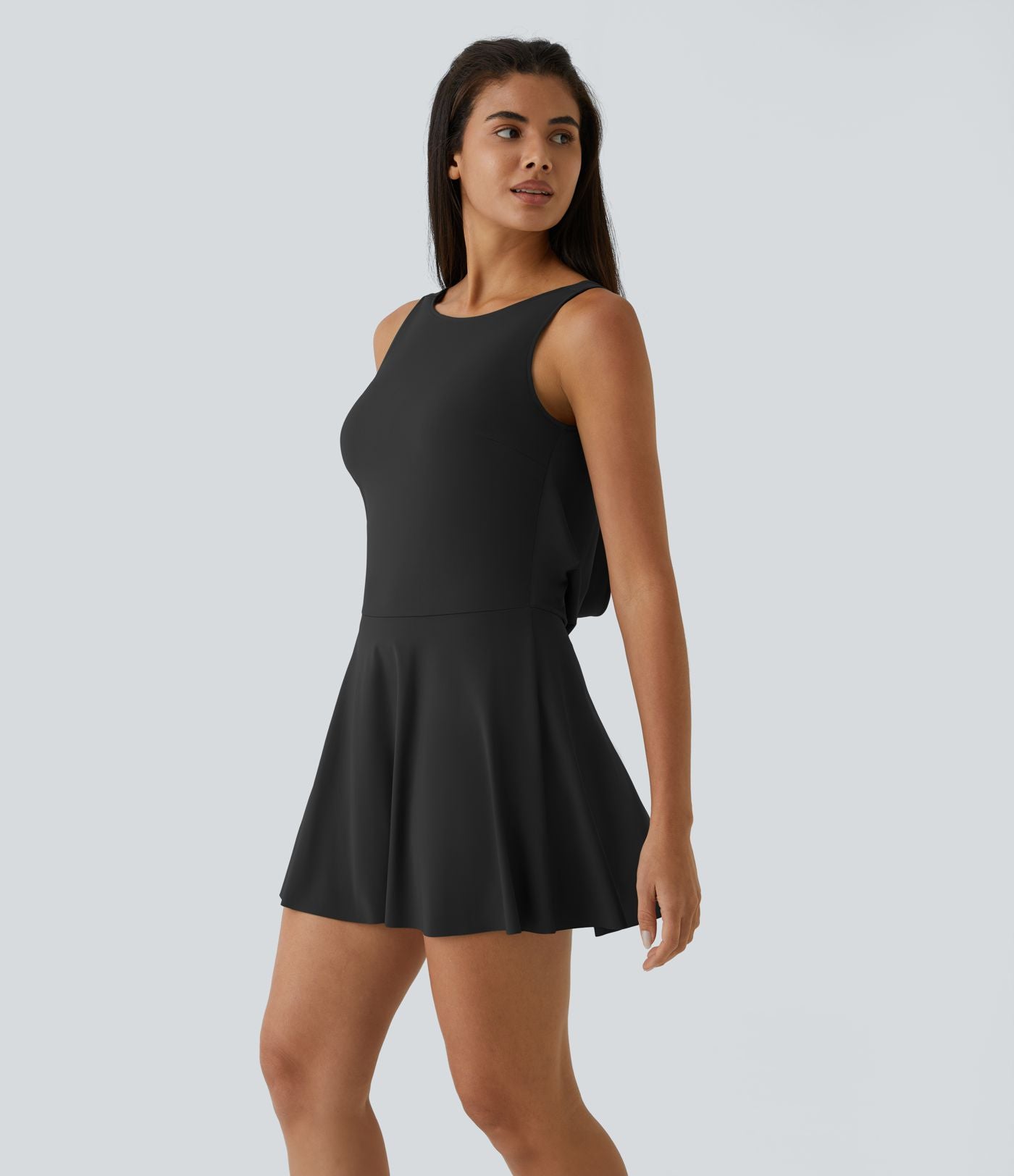 Robe Sport de Danse Mini 2 en 1 Dos Drapé à Crochet G avec Poches Latérales