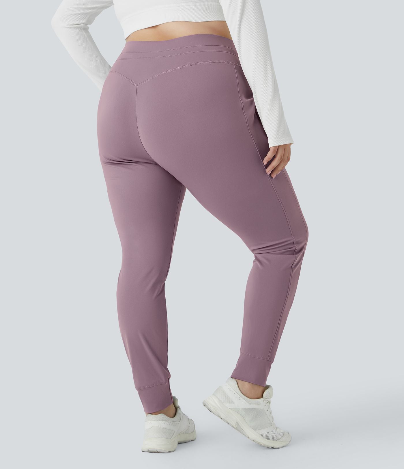 Jogging grande taille SoftlyZero™ Airy taille haute avec cordon de serrage poches latérales longueur complète effet frais InstantCool, protection solaire UPF50+