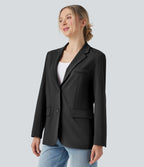 Blazer de travail col cranté à manches longues DayStretch avec poches