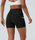 Short de sport SoftlyZero™ Airy taille haute 10 cm avec bandes réfléchissantes contrastées, empiècements ajourés et poches latérales à effet frais InstantCool