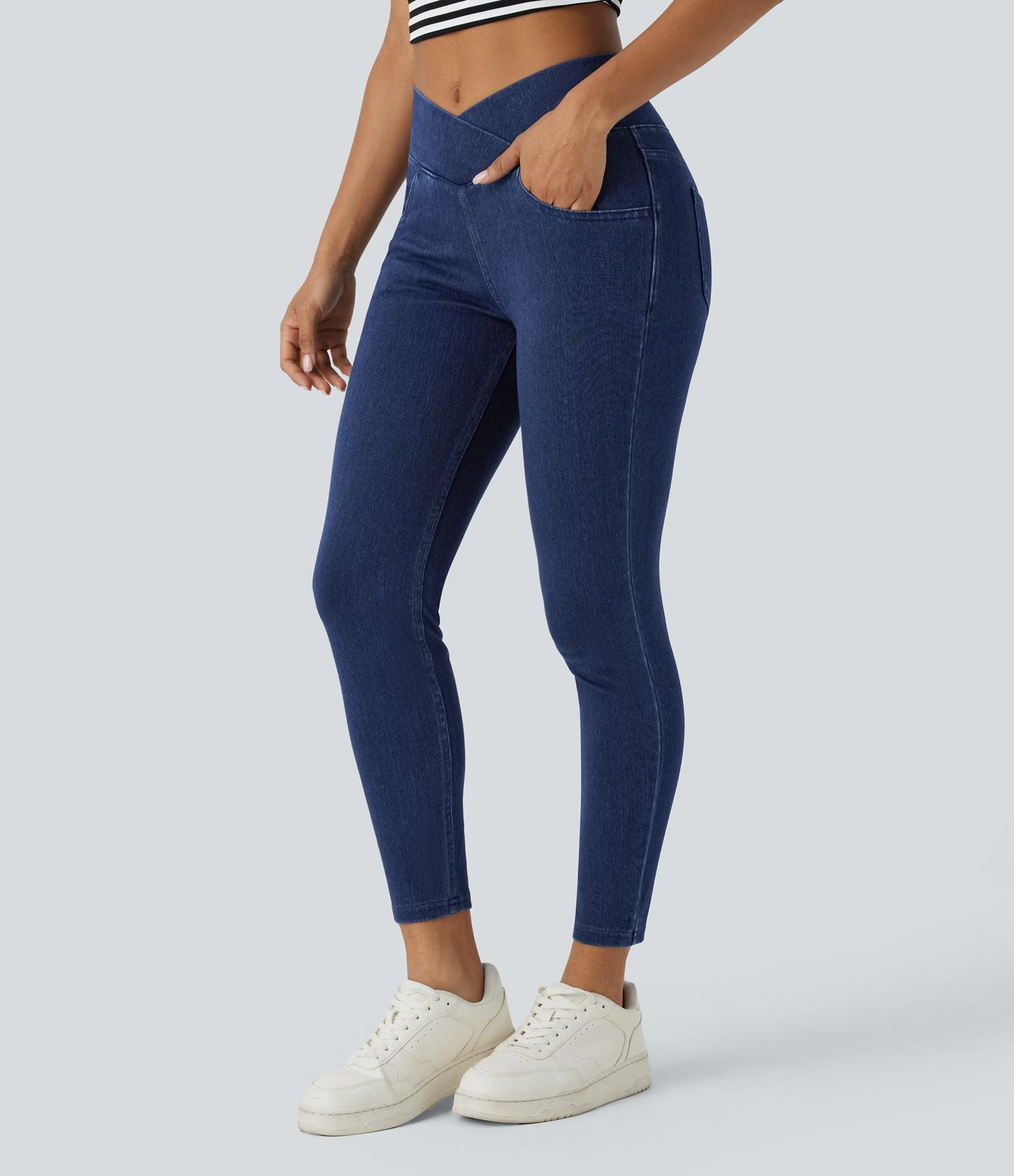 Halara Flex™ Jegging Travail Taille Haute Croisé Poches Multiples Tricot Extensible