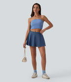 Halara Flex™ Jupe-short casual en jean trapèze taille mi-haute