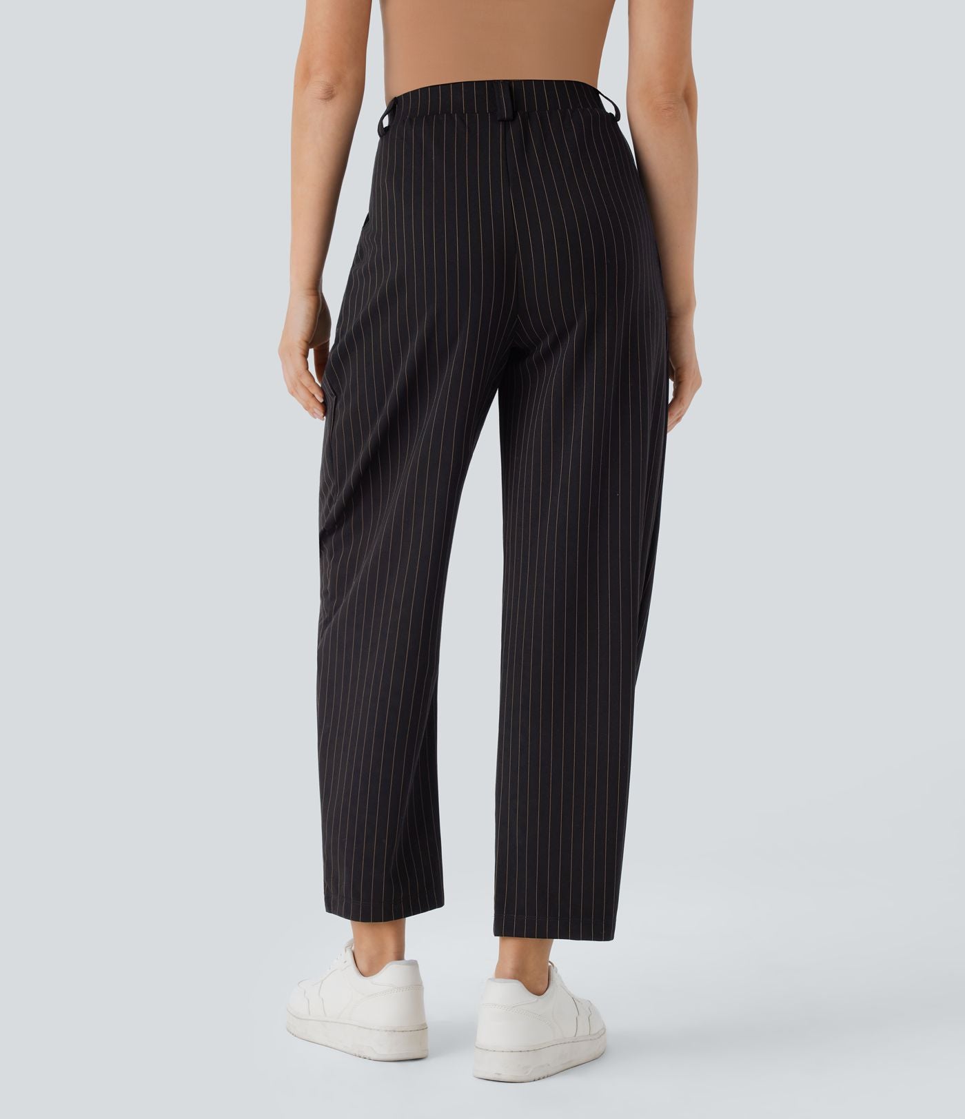 Pantalon Halara Flex™ tailleur à rayures et taille mi-haute avec poches latérales effet frais InstantCool